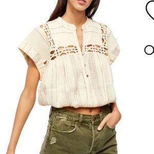 NWT free people elastic waisted crop top